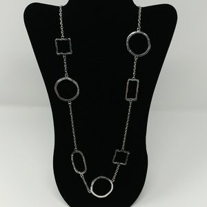 NWT Long Length Geometric Shape Link Necklace